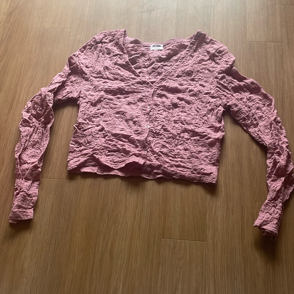 Contton On, Size: Medium, Pink, Long sleeve, Button Up